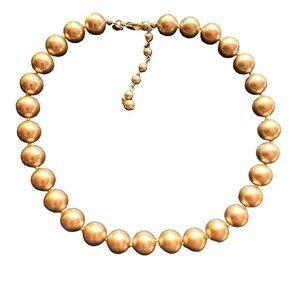 Monet Chunky Gold Color Glass Beaded Necklace